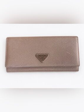Authentic Prada Saffiano Leather Continental Wallet Blush Pink Nude